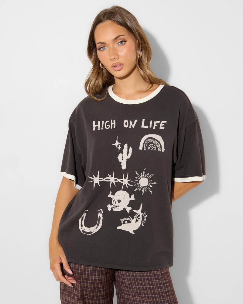 RVCA Dani Miller Oversized Ringer T-Shirt for Womens