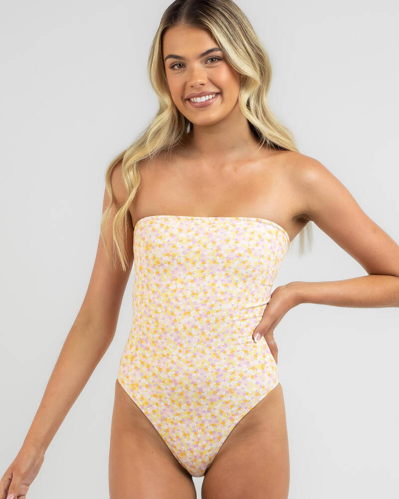 Rhythm Euphoria Floral Strapless One Piece Swimsuit for Womens