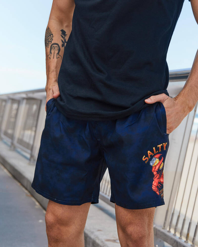 Salty Life Crushin Tinnies Elastic Waist Shorts for Mens