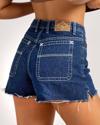 Rusty Penny Kick Flare Denim Shorts for Womens image number null