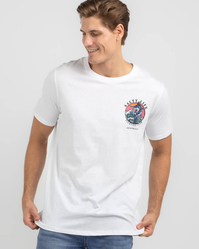 Salty Life Fighting Fish T-Shirt for Mens