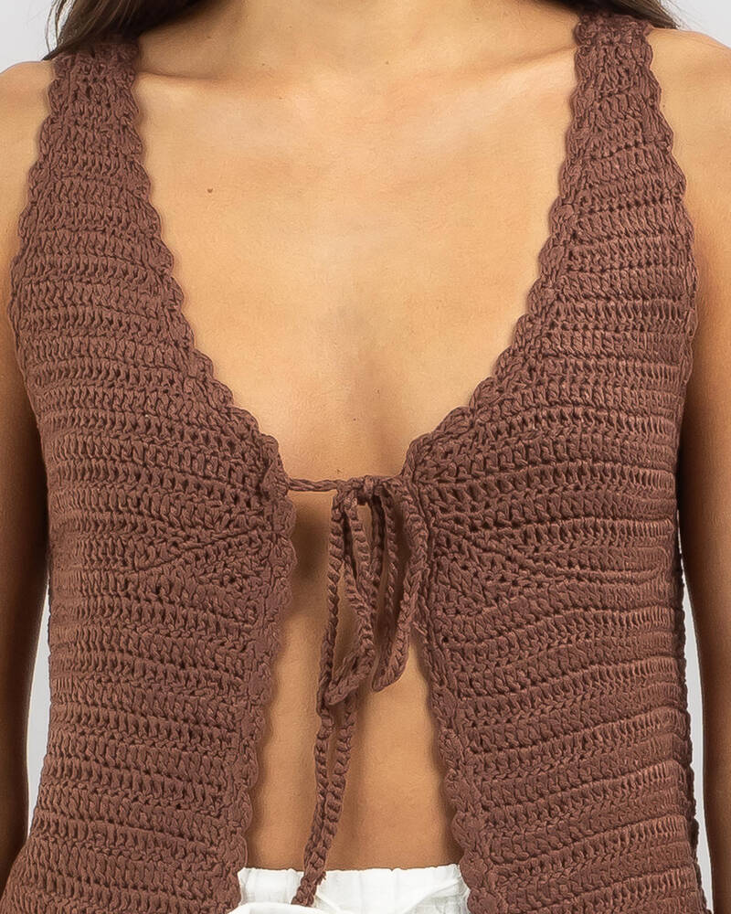 Mooloola Anastasia Crochet Tie Up Cami Top for Womens