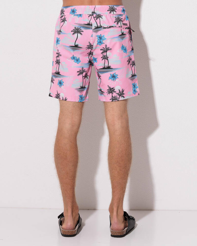 Skylark Pink Coast Elastic Waist Shorts for Mens
