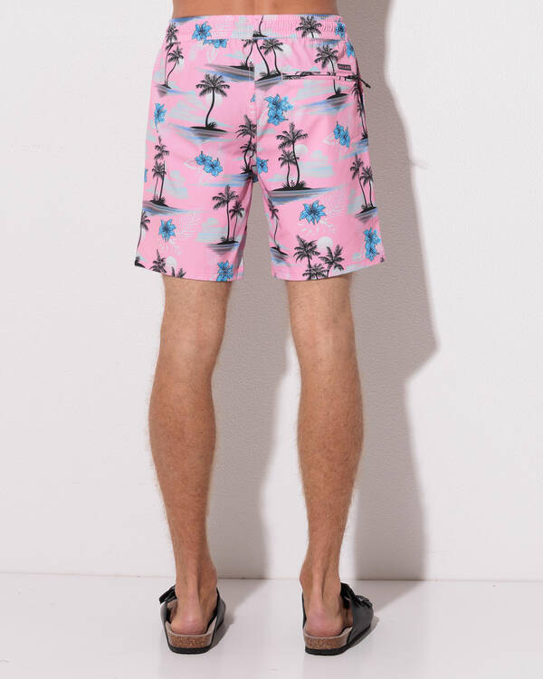 Skylark Pink Coast Elastic Waist Shorts for Mens