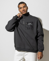Wndrr Frequency Panel 1/4 Zip Sweatshirt for Mens image number null