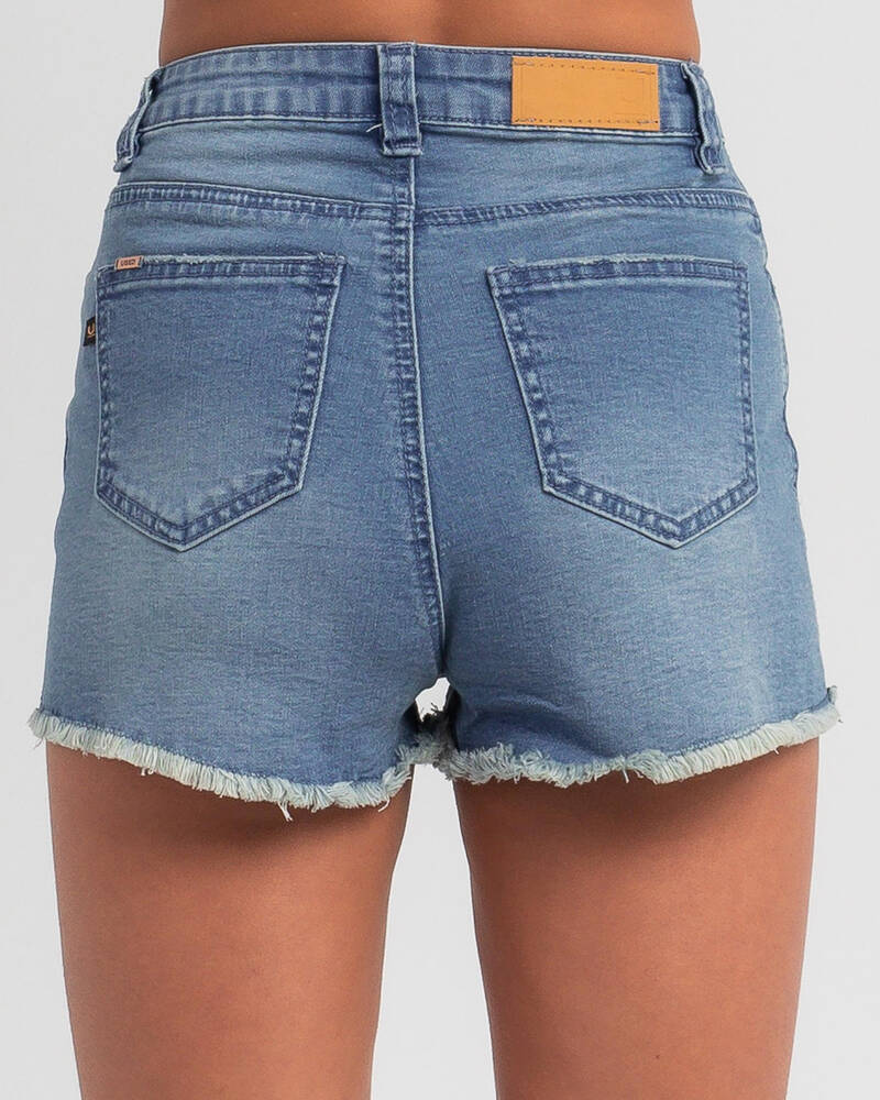 Shop Used Girls' Lizzy Shorts In Mid Blue Fast Shipping & Easy