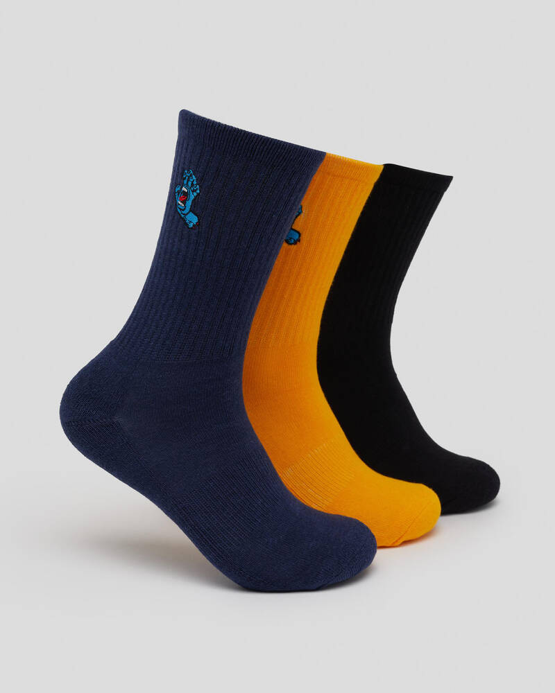 Santa Cruz Boys' Screaming Hand Crew Socks 3 Pack for Mens