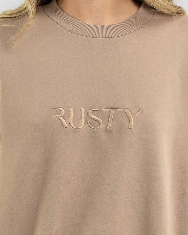 Rusty Signature Oversized Crewneck Sweatshirt for Womens