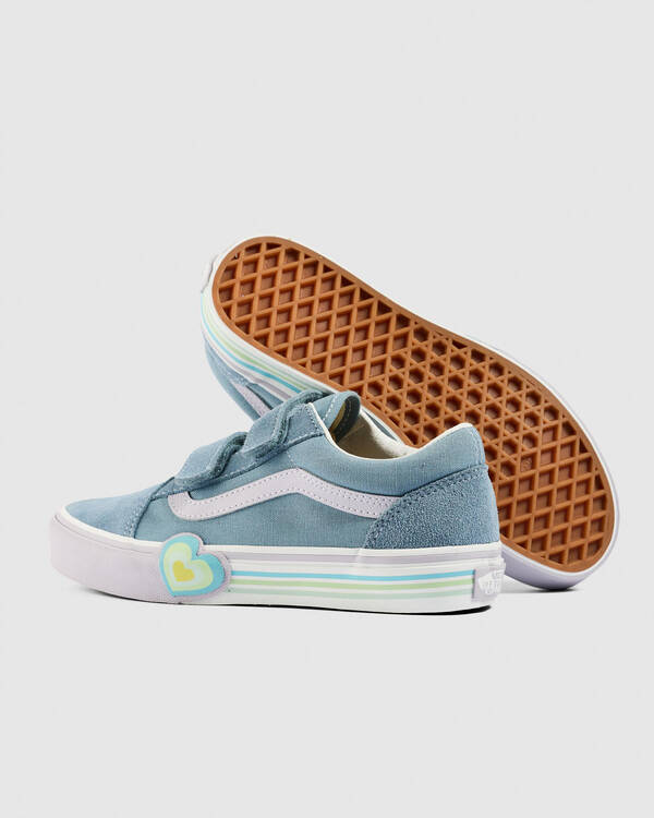 Vans Girls' Old Skool V Heart Shoes for Womens