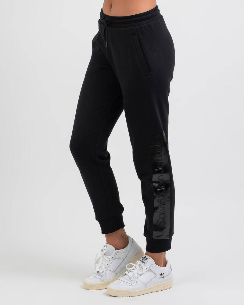Calvin Klein Shiny Logo Block Track Pants for Womens