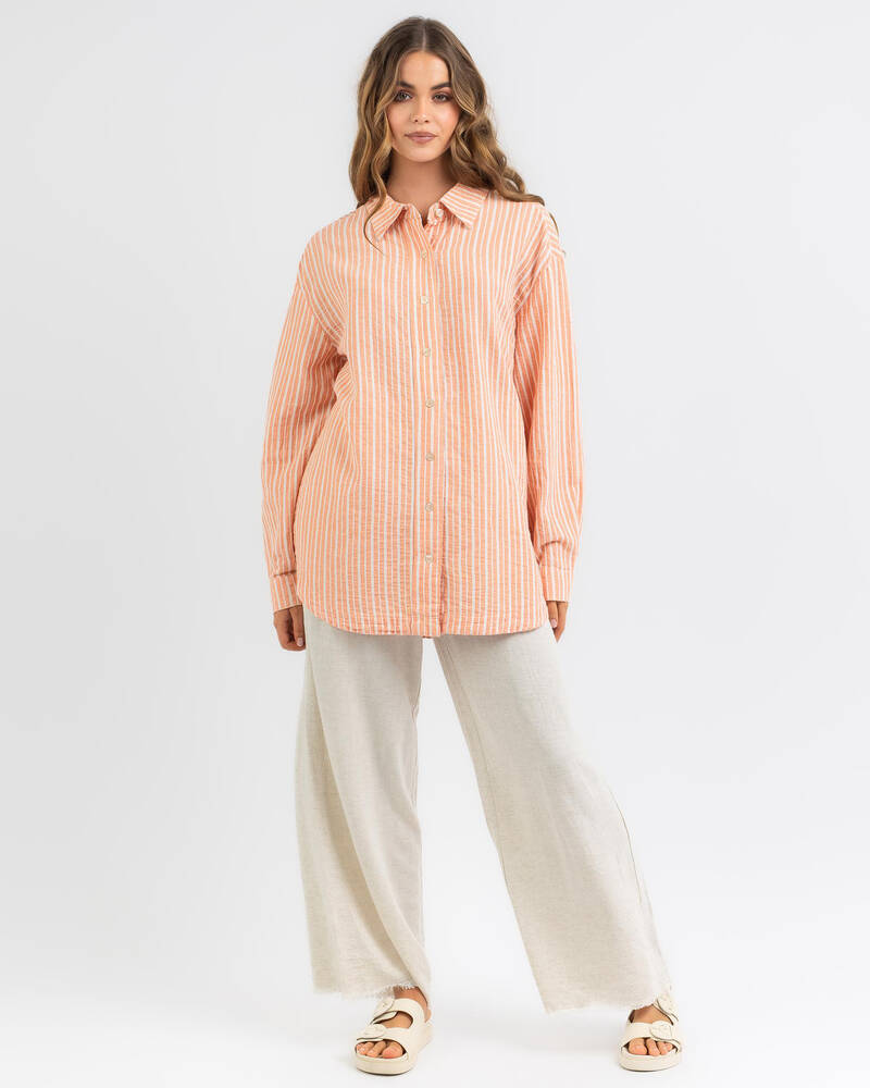 Rhythm Oversized Stripe Shirt for Womens