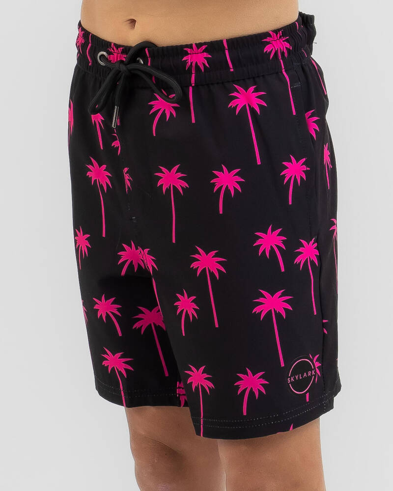 Skylark Boys' Tropical Fluro Elastic Waist Shorts for Mens