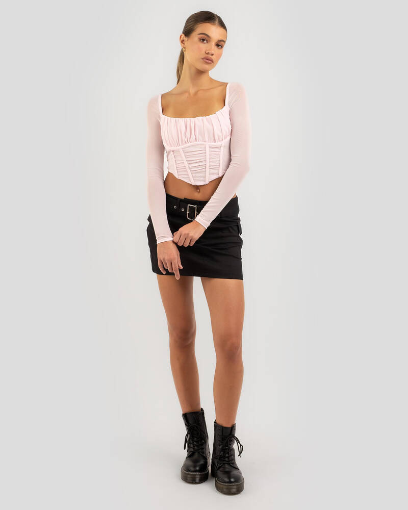 Ava And Ever Be Sweet Long Sleeve Corset Top for Womens