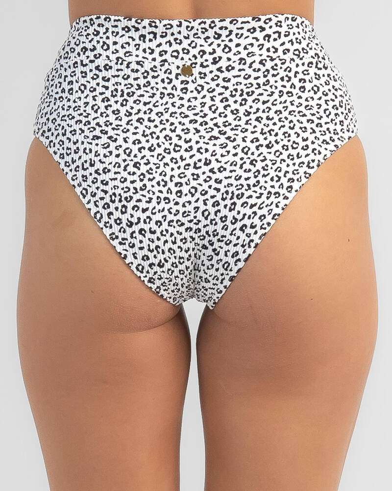 Kaiami Sassy Rib High Waist Bikini Bottom for Womens