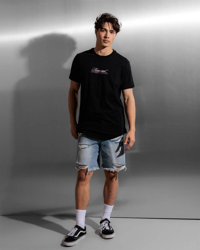 Nena & Pasadena Crimson Dual Curved T-Shirt for Mens