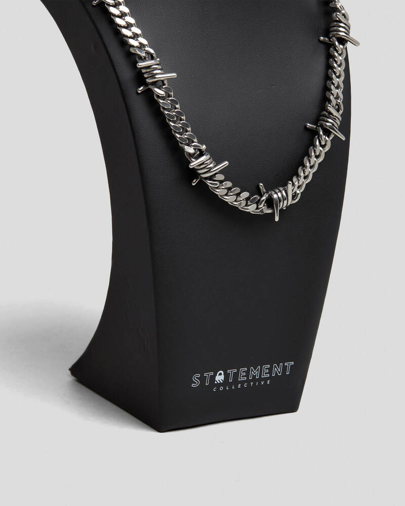 Statement Collective Barbed Wire Cuban Necklace for Mens