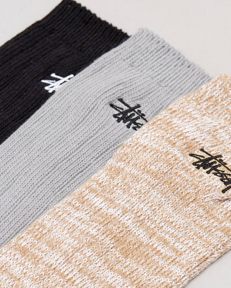 Stussy Mens' Rib Socks 3 Pack for Mens
