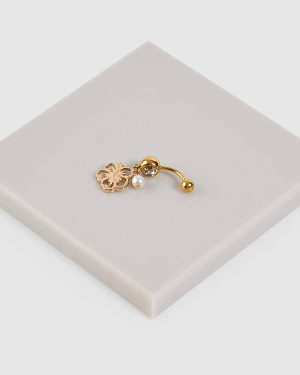 Karyn In LA Hibiscus Belly Ring for Womens