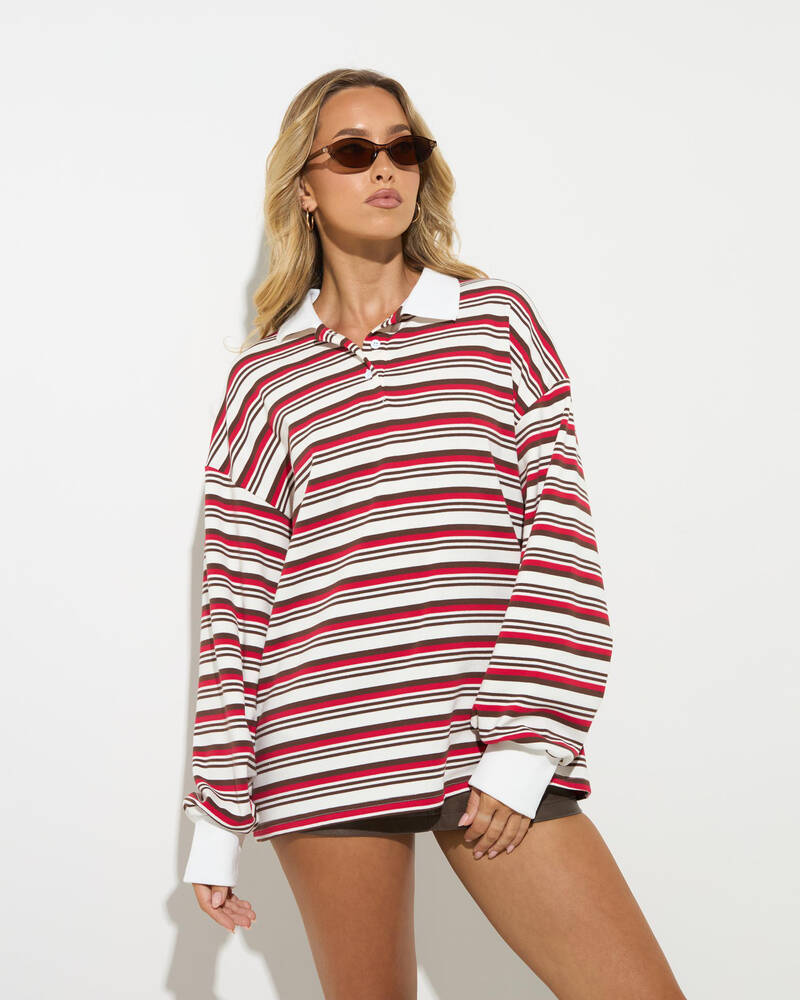 Mooloola Gwen Stripe Long Sleeve Top for Womens