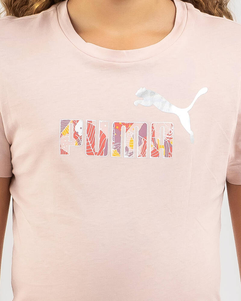 Puma Girls' Essential Bloom Logo T-Shirt for Womens