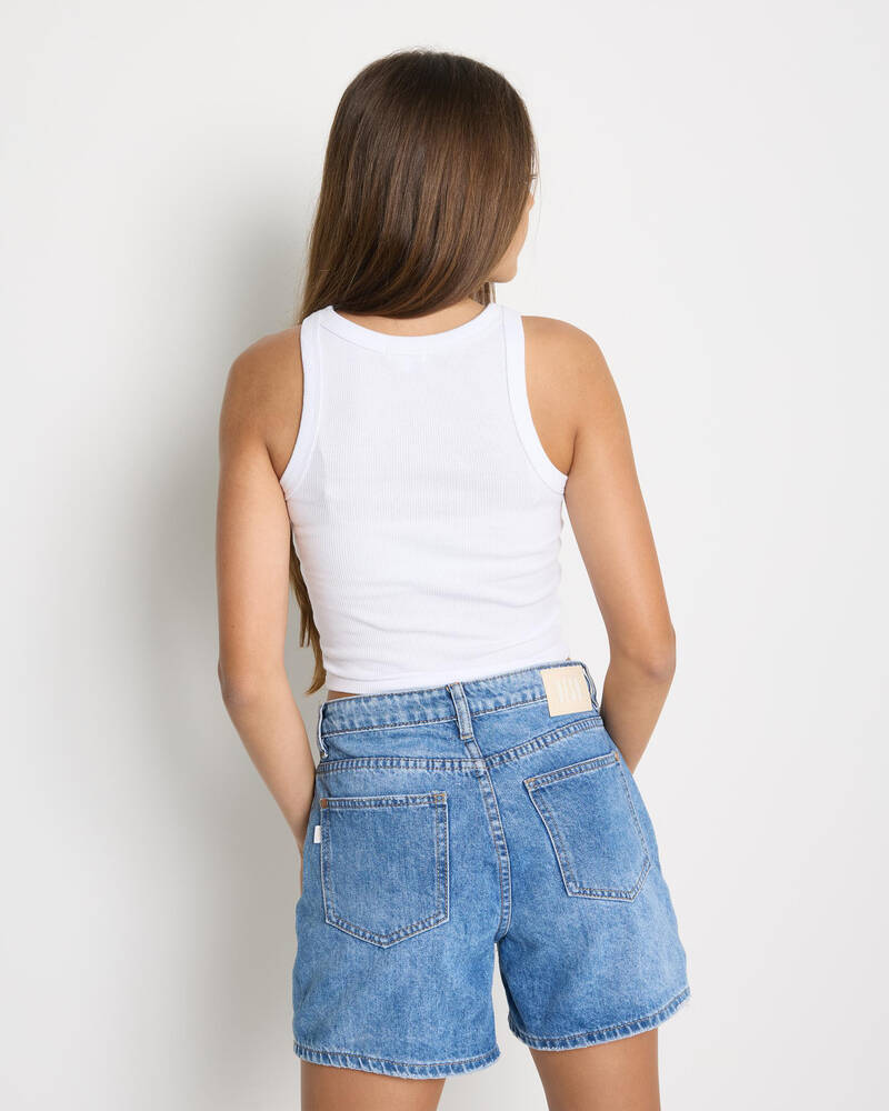 Mooloola Girls' Basic Rib Racer Back Tank Top for Womens