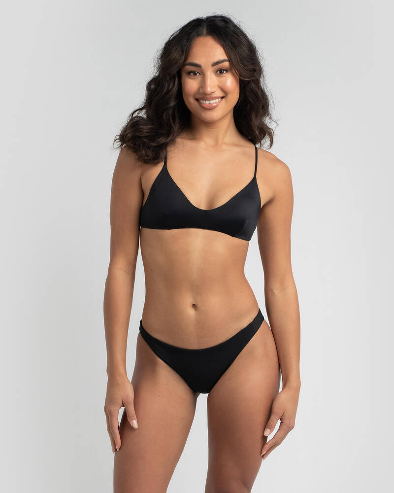 RVCA Solid Cross Back Bikini Top for Womens