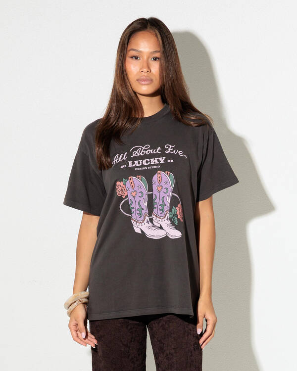 All About Eve Lucky Boots Relaxed Tee for Womens