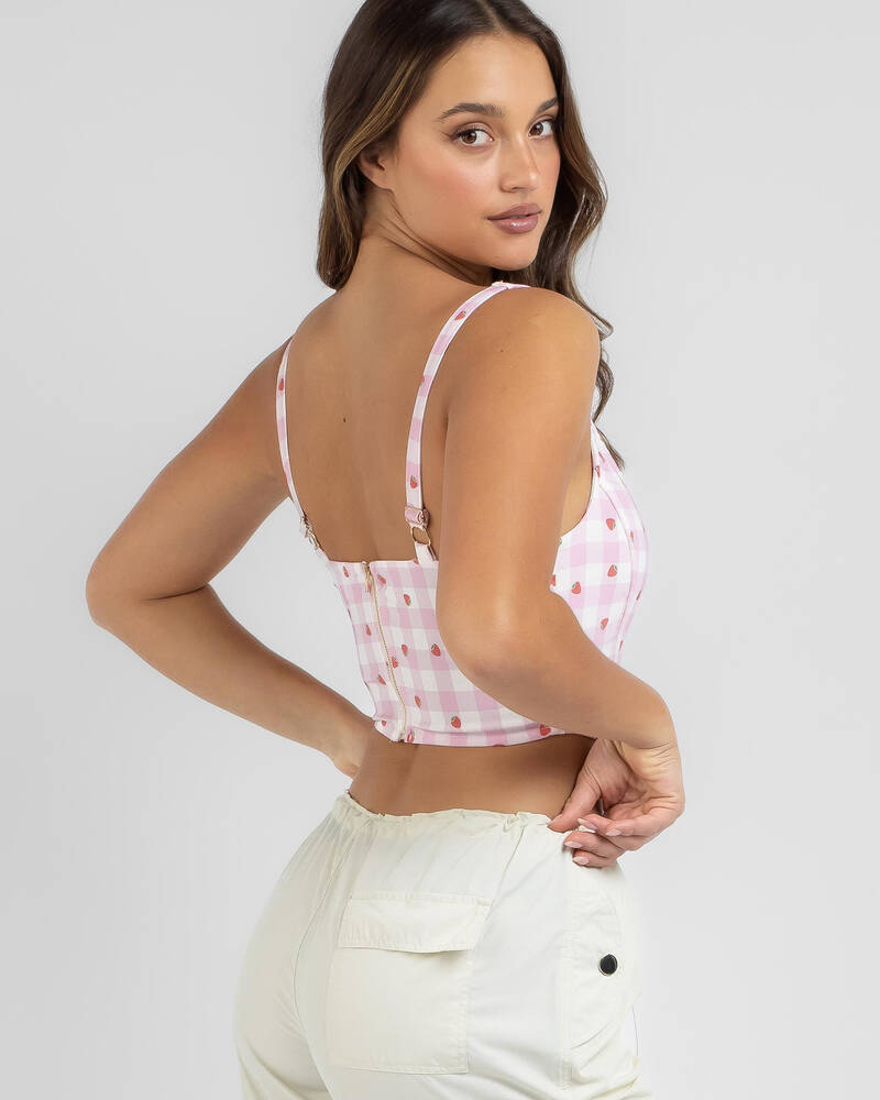 Mooloola Strawberry Patch Corset Top for Womens