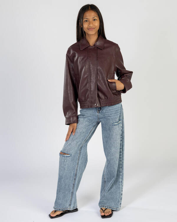 Ava And Ever Girls' Rebel Faux Leather Jacket for Womens