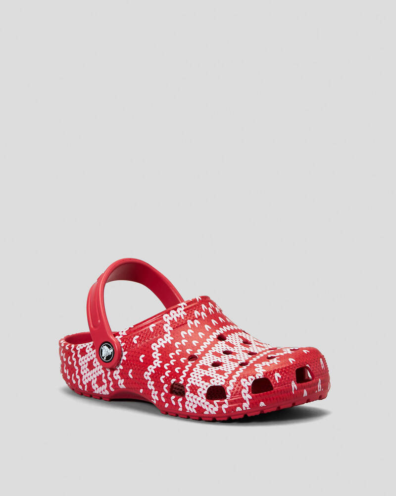 Crocs Kids' Classic Holiday Sweater Clogs for Unisex