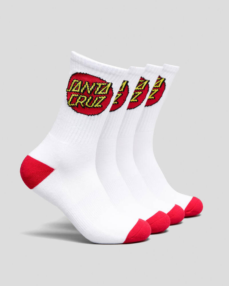 Santa Cruz Classic Dot Crew Socks 4 Pack for Mens