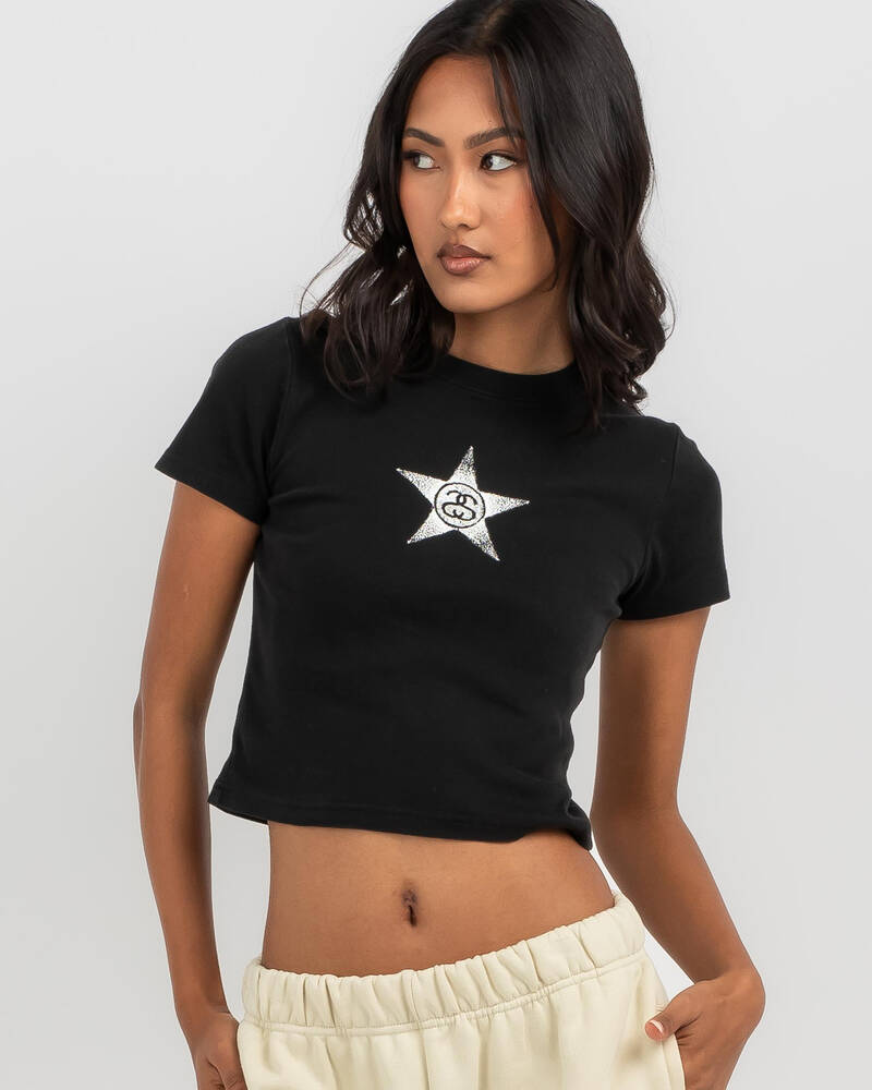 Stussy Stars Rib T-Shirt for Womens