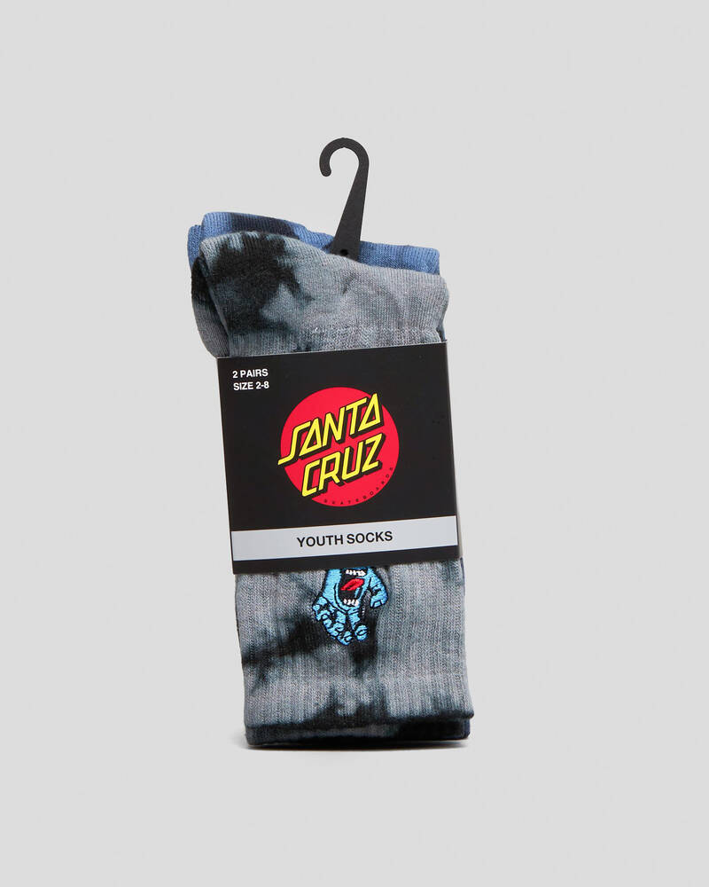 Santa Cruz Boys' Screaming Hand Crew Socks 2 Pack for Mens