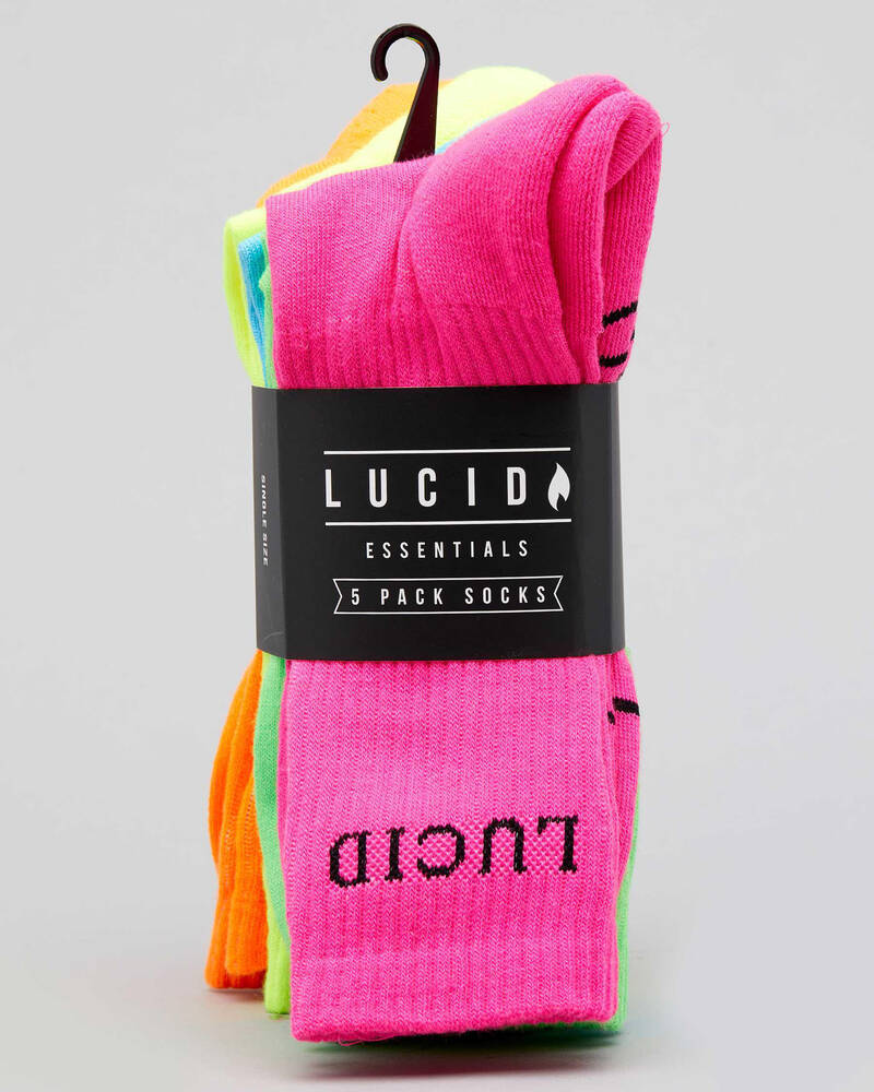 Lucid Fluro Socks 5 Pack for Mens image number null