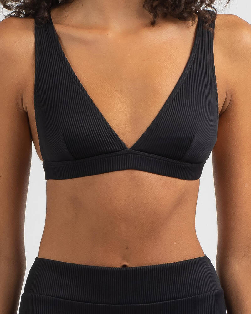 Kaiami Rubi Rib Long Line Triangle Bikini Top for Womens
