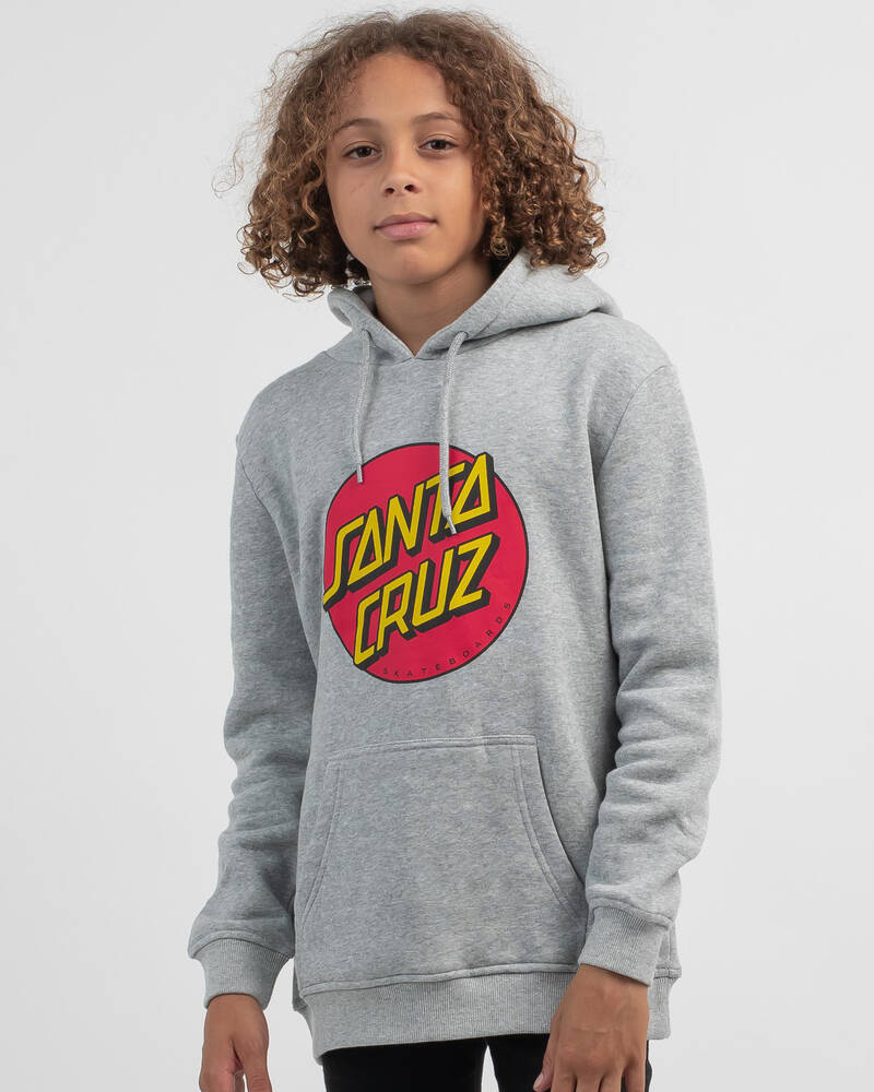 Santa Cruz Boys' Classic Dot Hoodie In Grey Marle FREE* Shipping