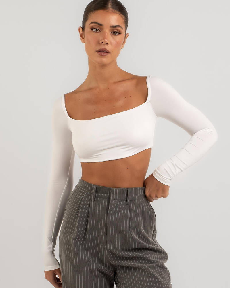 Ava And Ever Emily Long Sleeve Ultra Crop Top for Womens