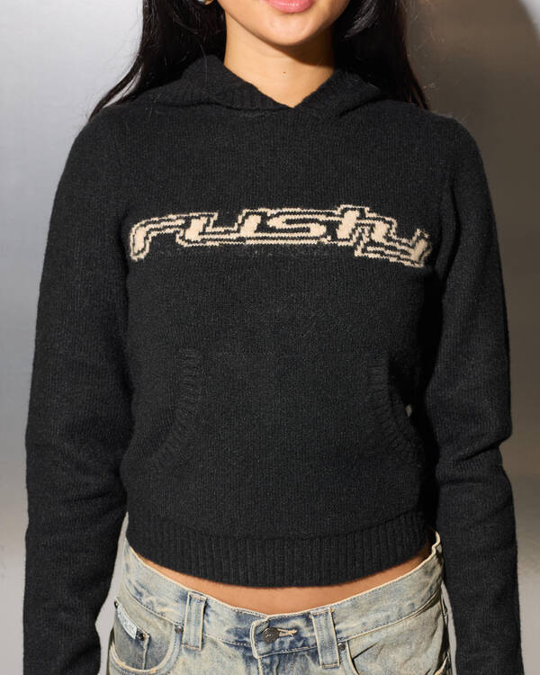 Rusty Intro Sofia Knitted Hooded Jumper for Womens