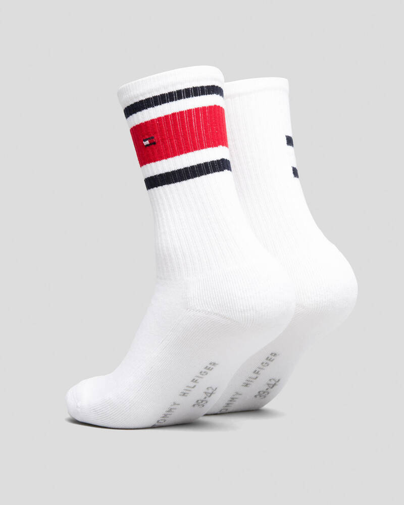 Tommy Hilfiger Boys' Flag Crew Socks 2 Pack for Mens