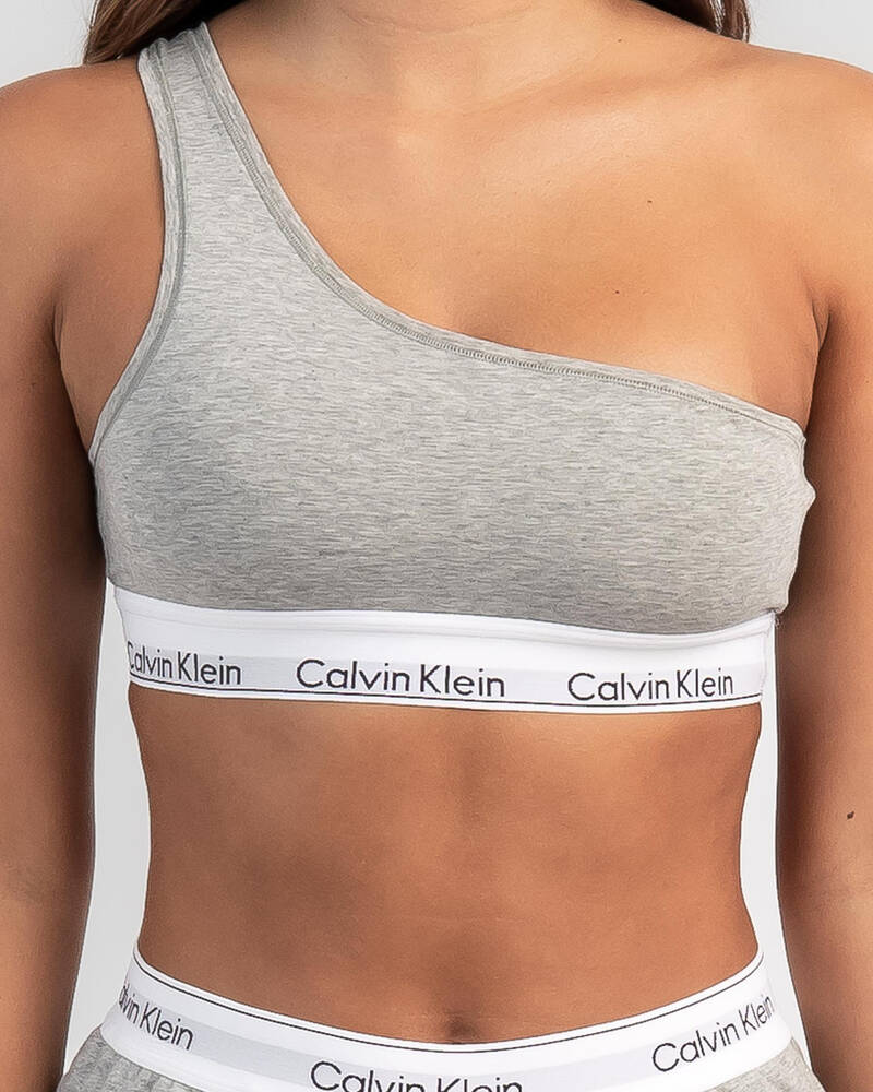 Calvin Klein Modern Cotton One Shoulder Bralette for Womens