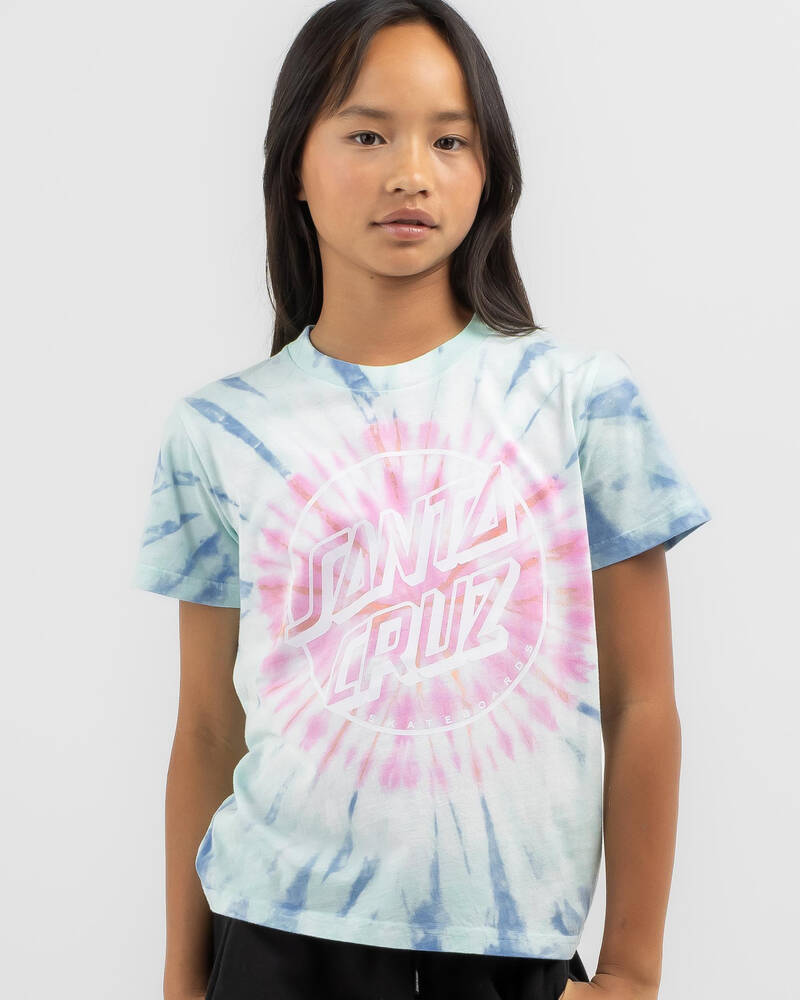 Santa Cruz Girls' Opus Dot Front Tie Dye T-shirt for Womens
