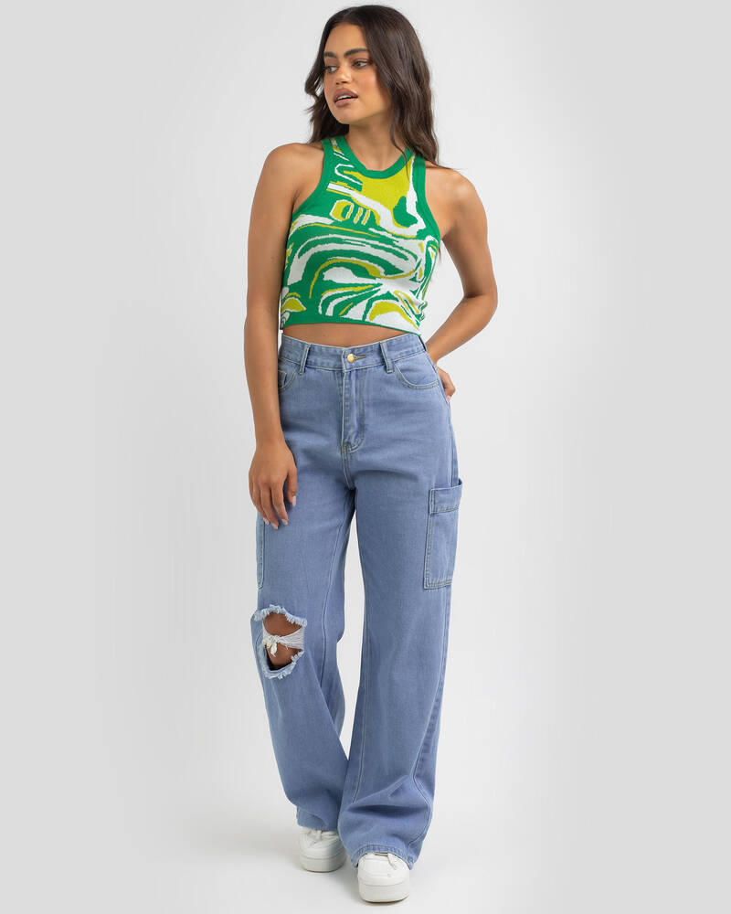 Thanne Marble Baby Knit Top for Womens