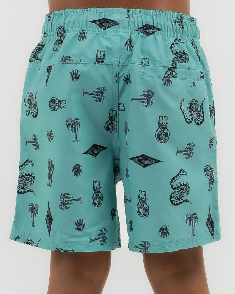 Rip Curl Boys' Lost Islands Motif Board Shorts for Mens