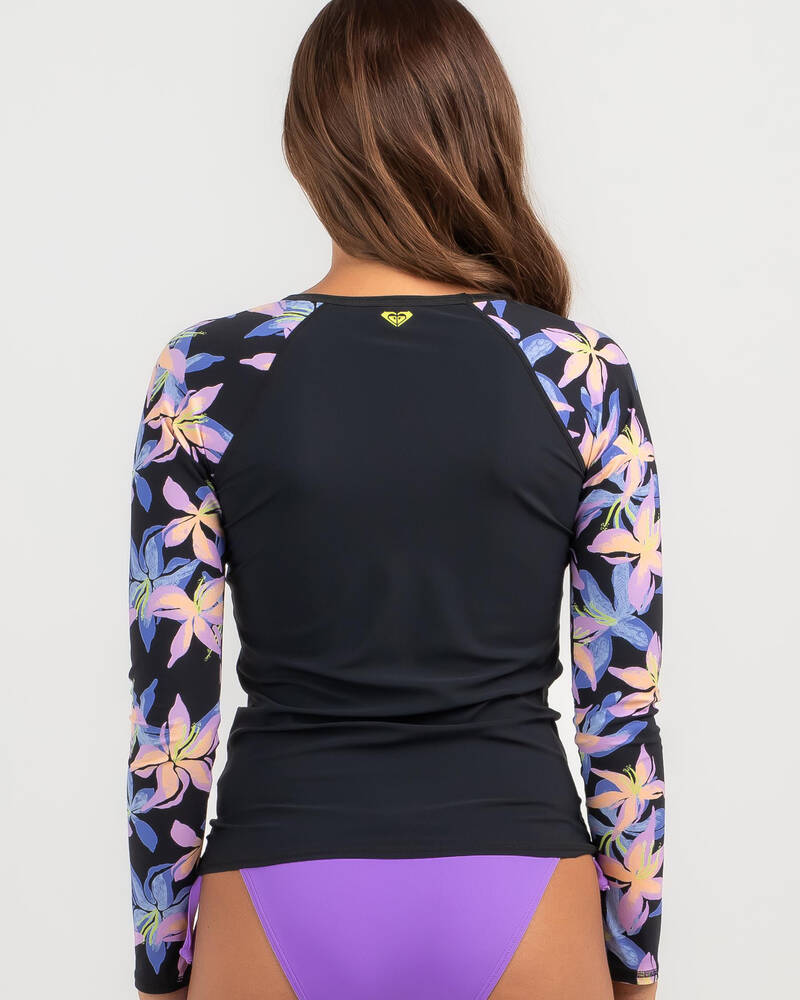 Roxy Active Long Sleeve Lycra Printed Rash Vest for Womens