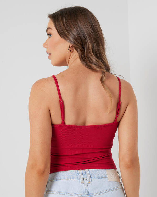 Mooloola Basic Fine Rib Cami Top for Womens