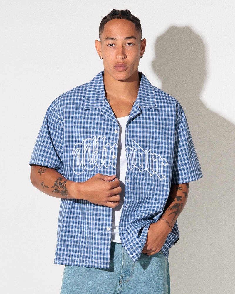 Wndrr Return Check Short Sleeve Shirt for Mens