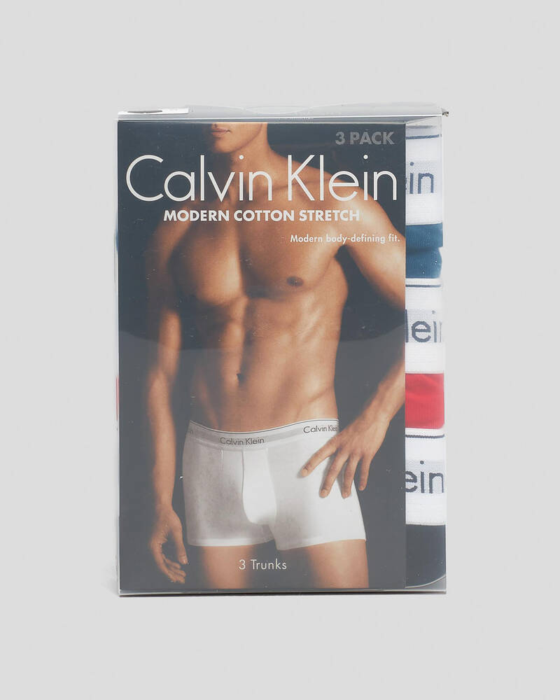 Calvin Klein Modern Cotton Stretch Trunks 3 Pack for Mens