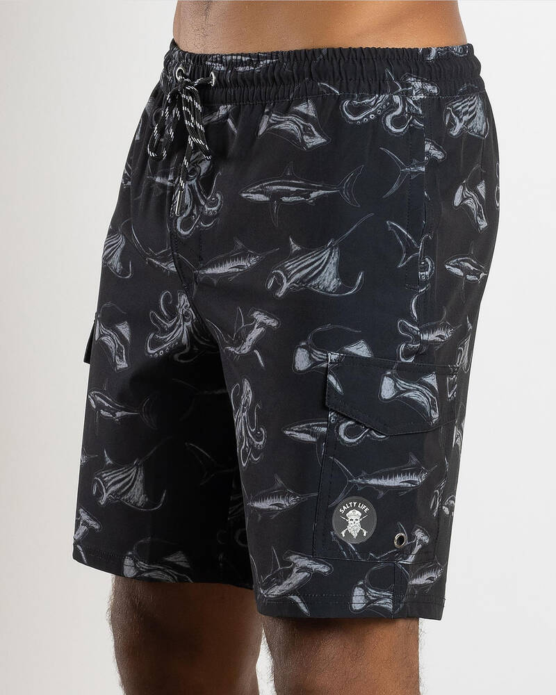 Salty Life Aquatic Elastic Waist Shorts for Mens