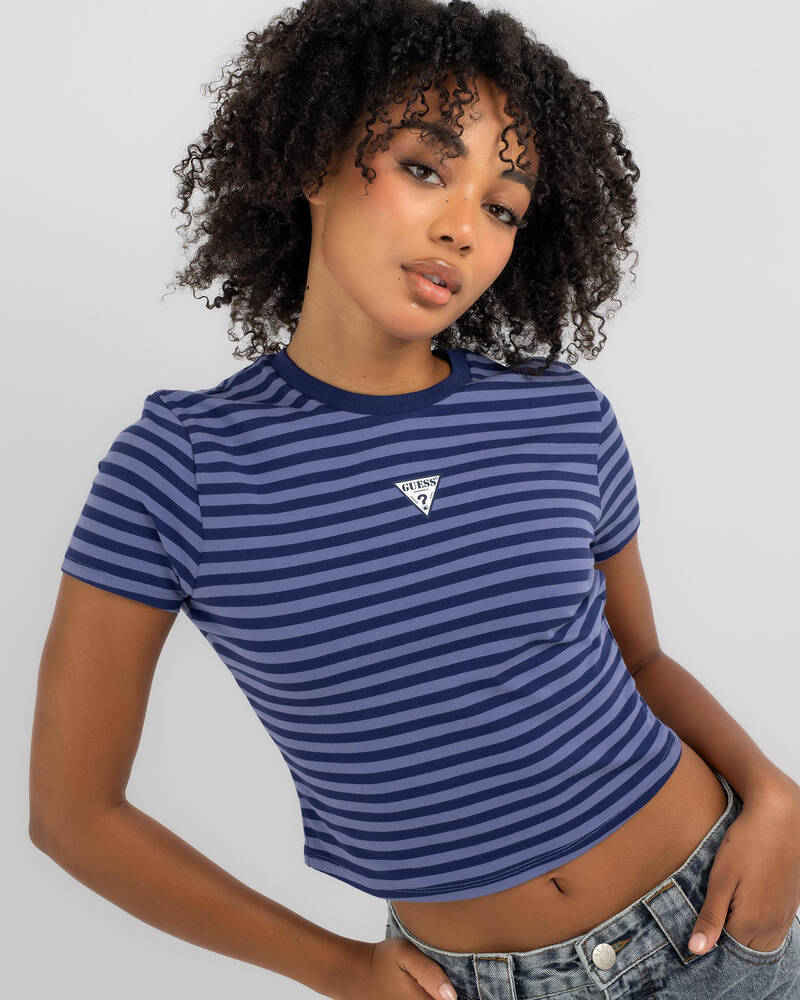 GUESS Core Striped Baby Tee for Womens