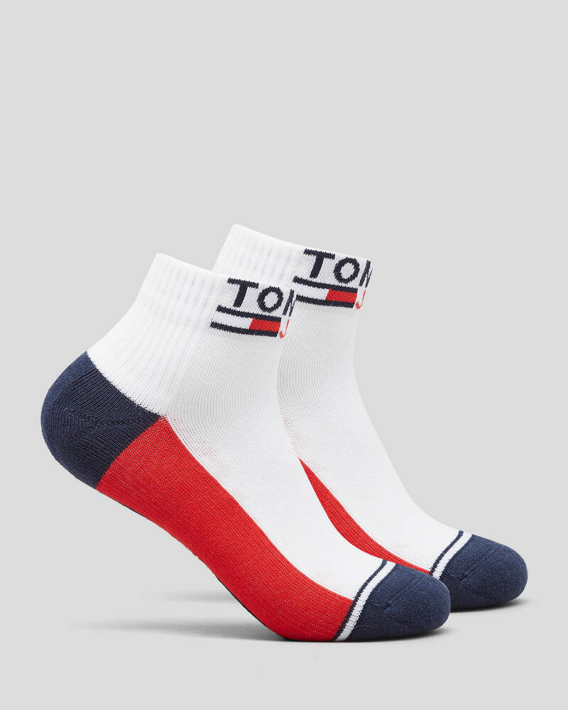 Tommy Hilfiger Womens Tommy Jeans Quarter Crew Sock Pack for Womens